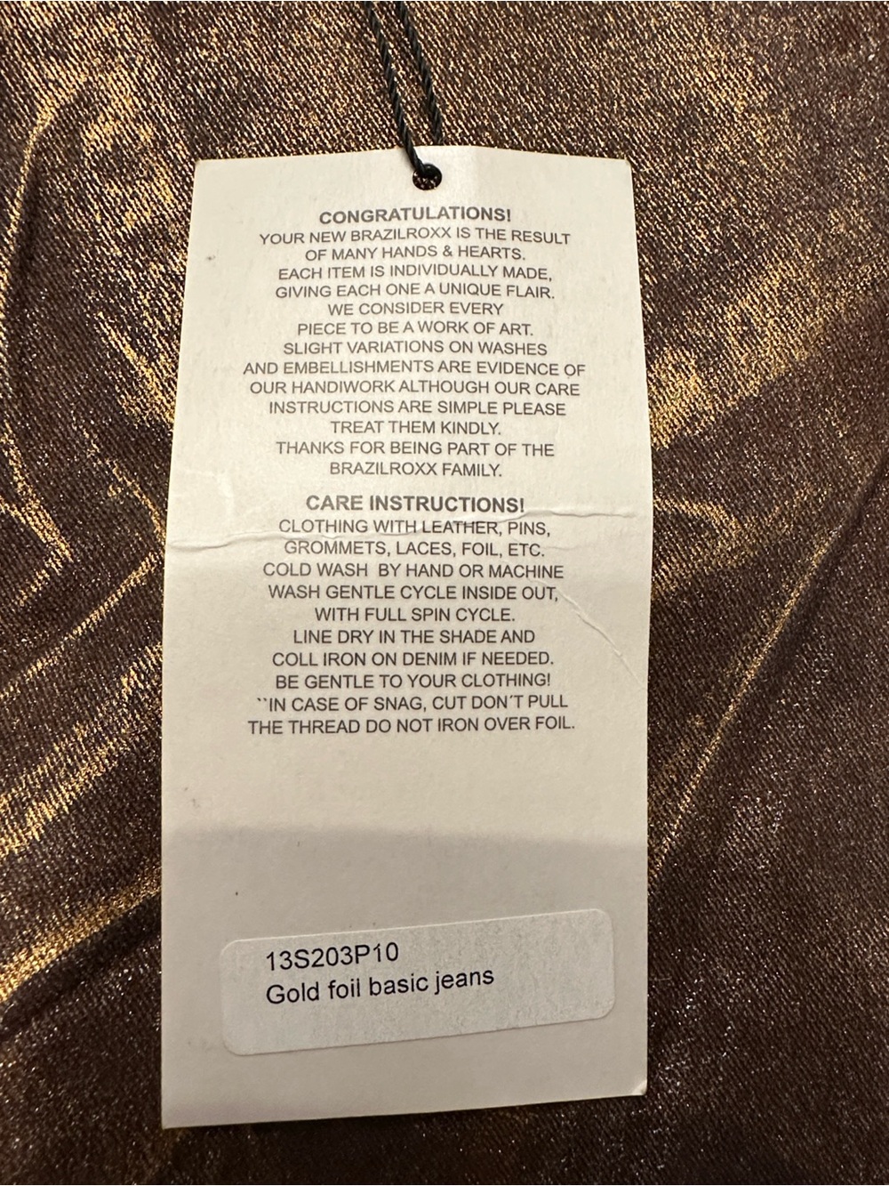 Brazil Roxx Women’s Rust-Brown Metallic Wash Jeans - Picture 4 of 13